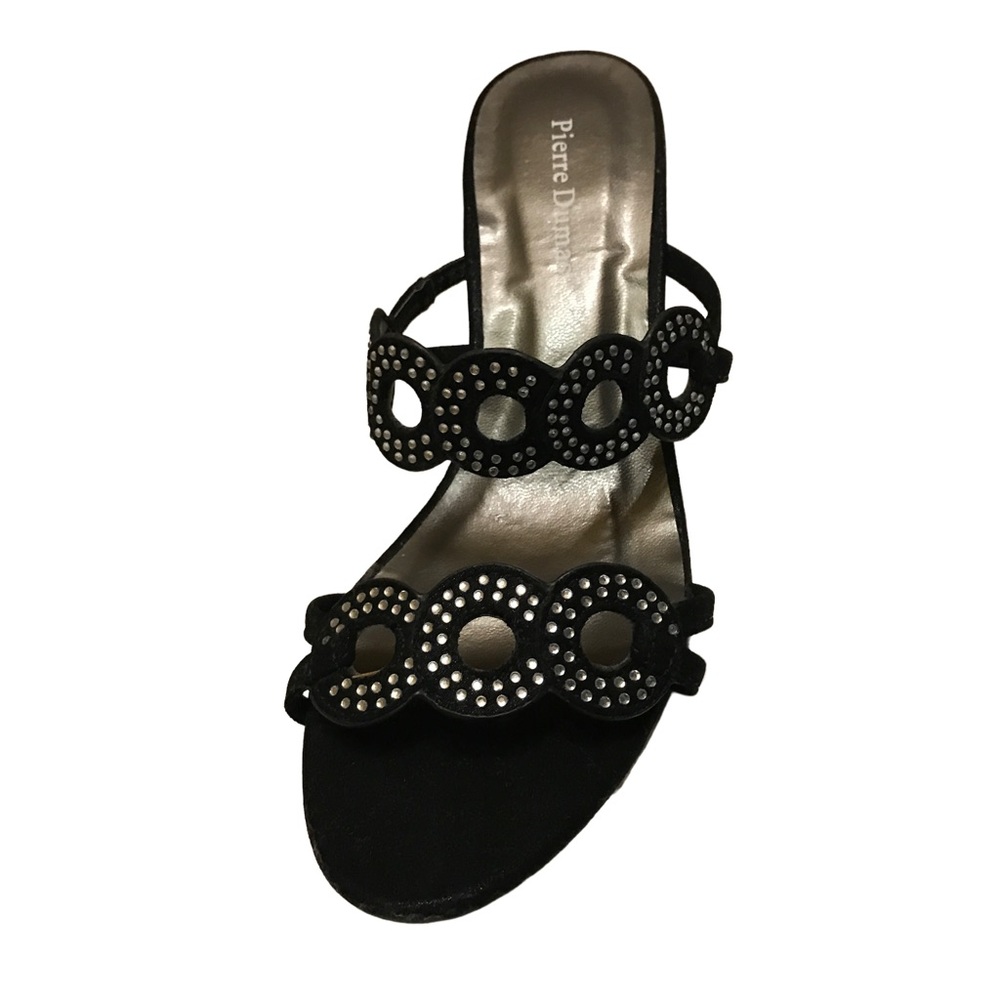 Pierre Dumas Black Embellished Mules